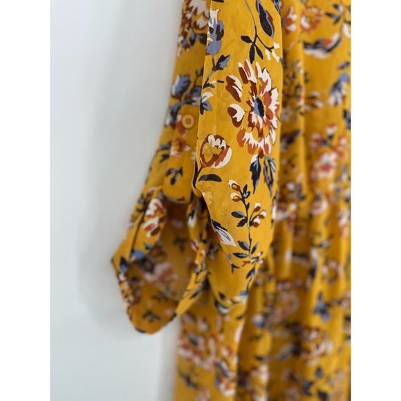 Torrid Lexie Yellow Floral Chiffon Hi-Lo Babydoll Sheer Tunic Size 2 2x Plus - Picture 4 of 8